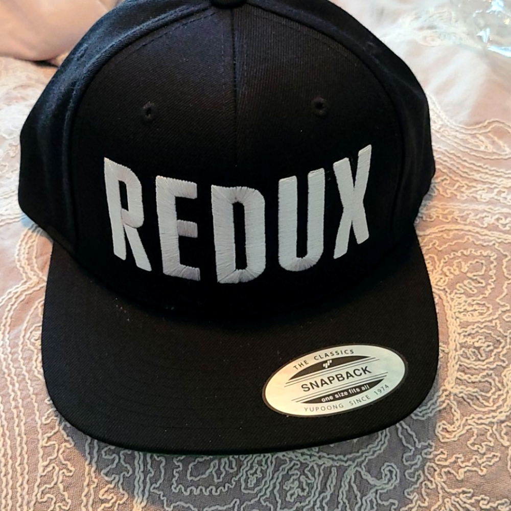 Redux black snapback hat